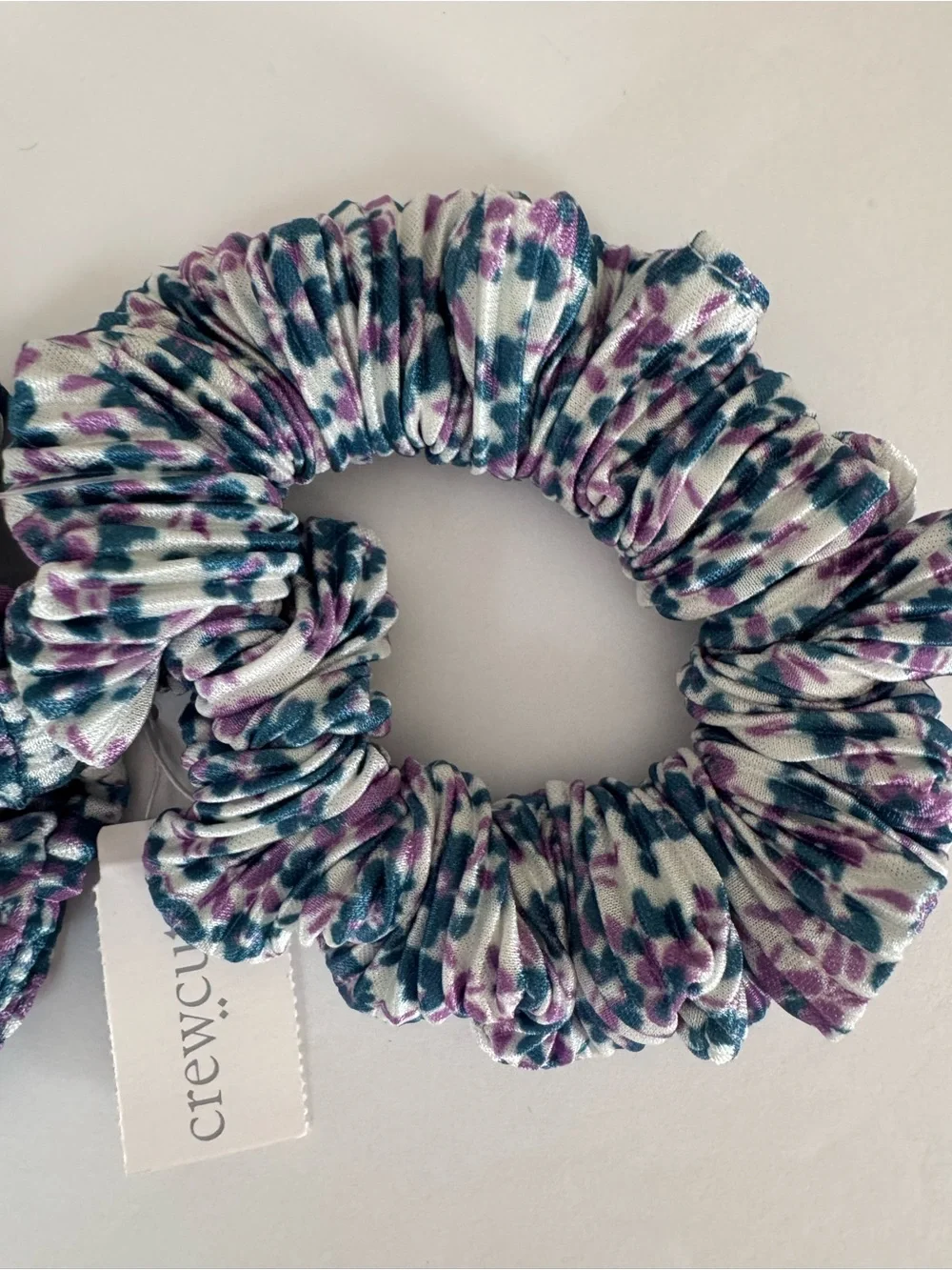 NWT Crewcuts J.Crew Floral Scrunchies Set 2 Blue Purple Hair Ties Girls One Size